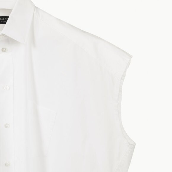 Balenciaga White Oversized Cotton Poplin Raw-Cut Shirt - Picture 5 of 13